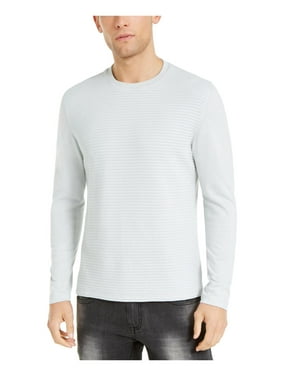 X-Future Men Basic Long Sleeve Crewneck Pleated Knitwear Pullover Sweater 